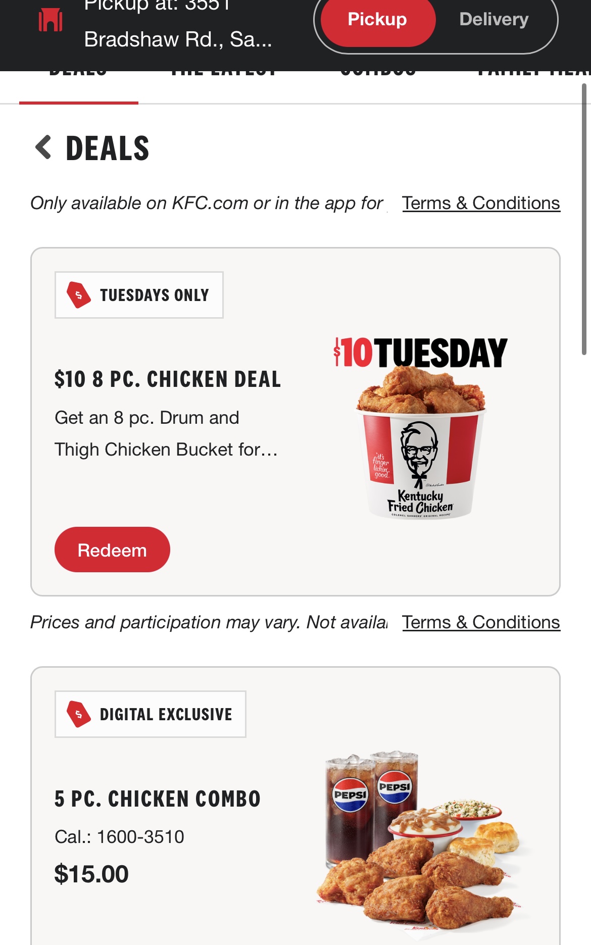 KFC 화요일 한정 치킨 8조각 $10 딜